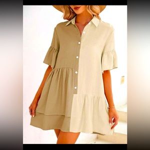 Two toned ruffle dress